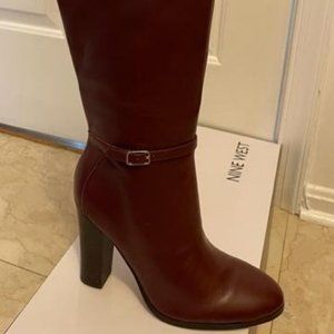 Nine West Womens Kimy Boots Brown Leather Knee High Brand New